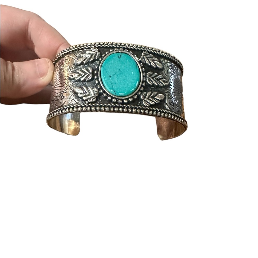 Myra Bag Silver and Turquoise Cuff